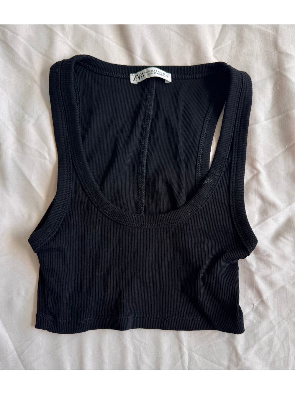 Zara Ribbed Crop Tank XS/S